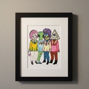 🦄 Surreal Valfré Pop Art Best Friends Art Print ~ 11x8 (Unframed)